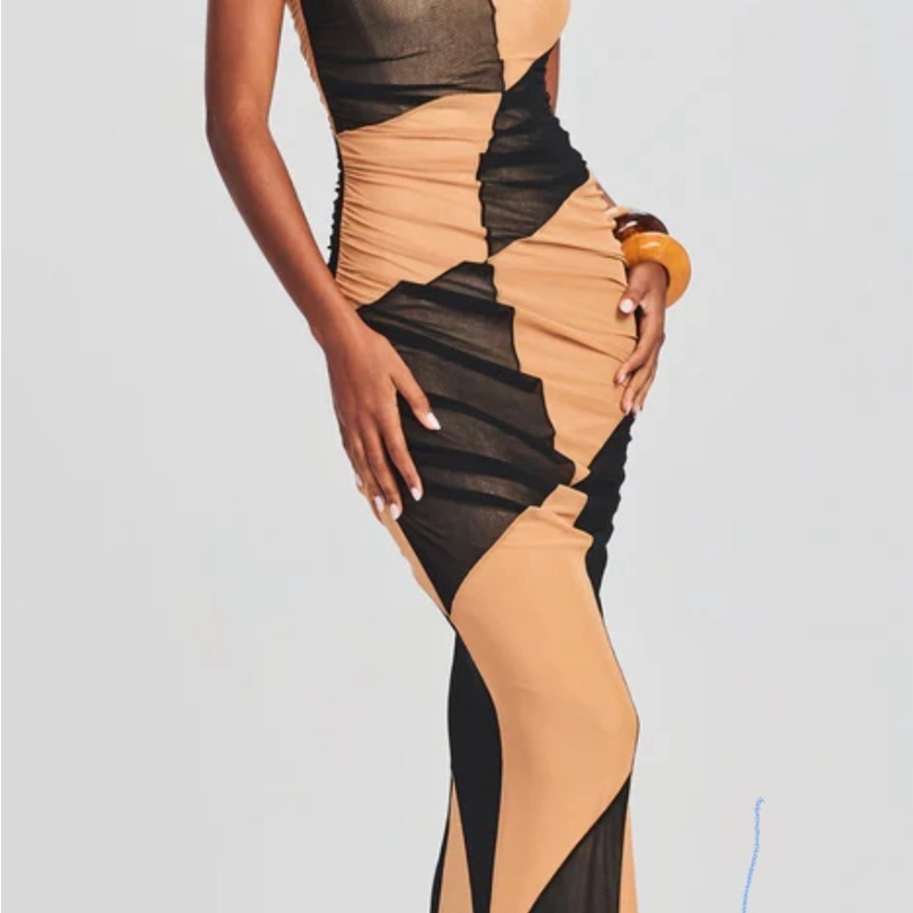 NWOT Retrofete Ford Mesh Dress Black Nude Size Large - Picture 4 of 11